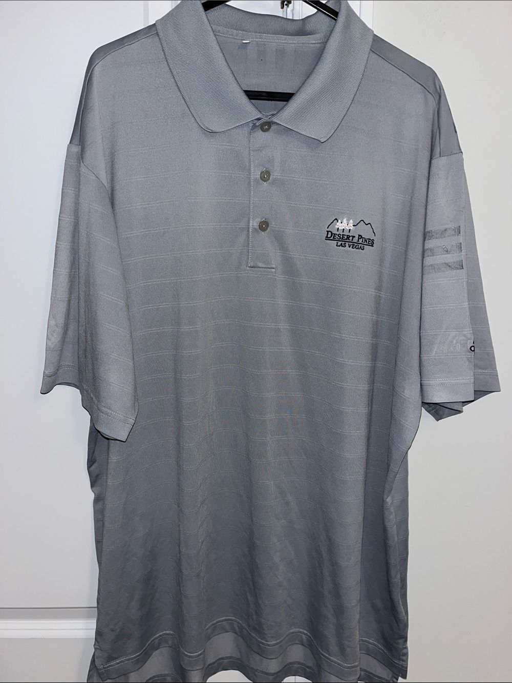 Adidas Desert Pines Las Vegas Golf Club distressed golf club polo shirt 3 stripe